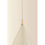 Jolene Cone Pendant, Aged Brass/Textured Bisque