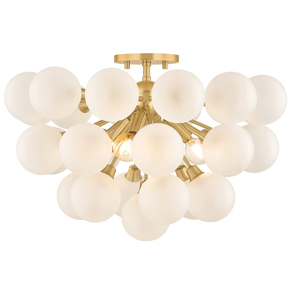 Antoneta Semi Flush, Aged Brass