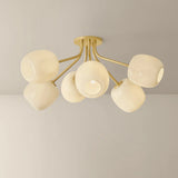 Lisette 6 Light Semi Flush, Aged Brass