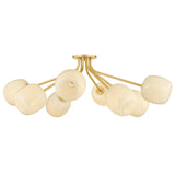 Lisette 8 Light Semi Flush, Aged Brass