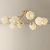 Lisette 8 Light Semi Flush, Aged Brass