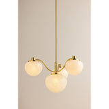 Kristen 4 Light Chandelier, Aged Brass