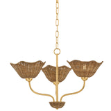 Kehlani 3 Light Chandelier, Aged Brass