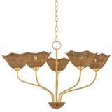 Kehlani 5 Light Chandelier, Aged Brass