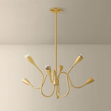 Anaise 6 Light Chandelier, Aged Brass