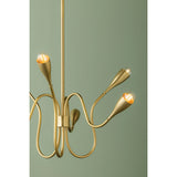 Anaise 6 Light Chandelier, Aged Brass