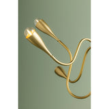 Anaise 6 Light Chandelier, Aged Brass