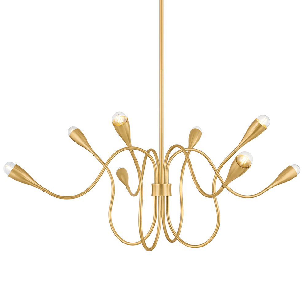Anaise 8 Light Chandelier, Aged Brass