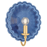 Paulette Wall Sconce, Aged Brass/Ceramic Indigo Wash