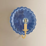 Paulette Wall Sconce, Aged Brass/Ceramic Indigo Wash