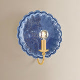 Paulette Wall Sconce, Aged Brass/Ceramic Indigo Wash