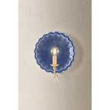 Paulette Wall Sconce, Aged Brass/Ceramic Indigo Wash