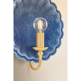 Paulette Wall Sconce, Aged Brass/Ceramic Indigo Wash