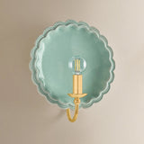 Paulette Wall Sconce, Aged Brass/Ceramic Moss Crackle
