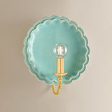 Paulette Wall Sconce, Aged Brass/Ceramic Moss Crackle