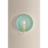 Paulette Wall Sconce, Aged Brass/Ceramic Moss Crackle
