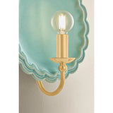 Paulette Wall Sconce, Aged Brass/Ceramic Moss Crackle