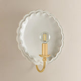 Paulette Wall Sconce, Aged Brass/Ceramic Gossamer Ivory