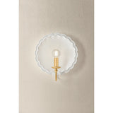 Paulette Wall Sconce, Aged Brass/Ceramic Gossamer Ivory