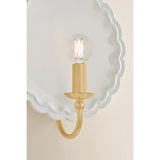 Paulette Wall Sconce, Aged Brass/Ceramic Gossamer Ivory