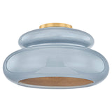 Pia Flush Mount, Aged Brass/Ceramic Chateau Crackle