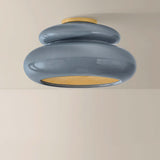 Pia Flush Mount, Aged Brass/Ceramic Chateau Crackle