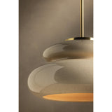 Pia Pendant, Aged Brass/Ceramic Butter Crackle