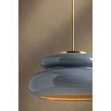 Pia Pendant, Aged Brass/Ceramic Butter Crackle