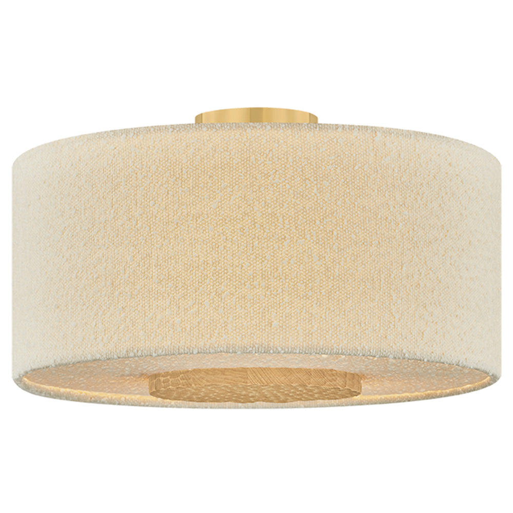 Miller 1 Light Flush Mount, Aged Brass