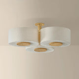 Miller 3 Light Flush Mount, Aged Brass