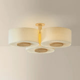 Miller 3 Light Flush Mount, Aged Brass
