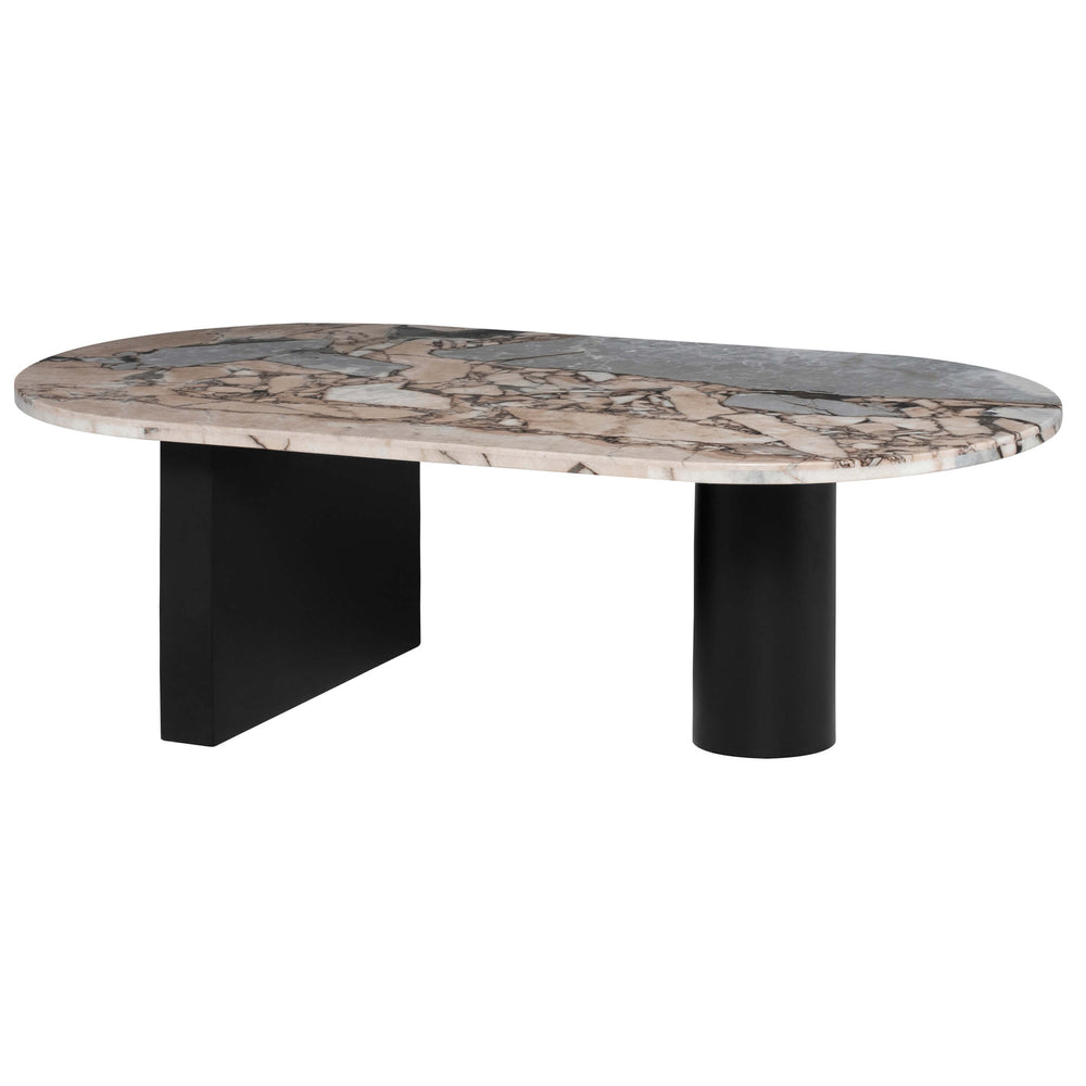 Stories Coffee Table, Luna Marble/Matte Black Base