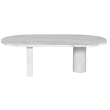 Stories Coffee Table, White Marble/White Marble Base