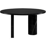 Stories 55" Round Dining Table, Noir Marble/Noir Marble Base