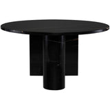 Stories 55" Round Dining Table, Noir Marble/Noir Marble Base