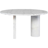 Stories 55" Round Dining Table, White Marble/White Marble Base