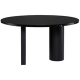 Stories 55" Round Dining Table, Noir Marble/Matte Black Base