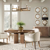 Eleana Round Extendable Dining Table, Light Caramel-Furniture - Dining-High Fashion Home