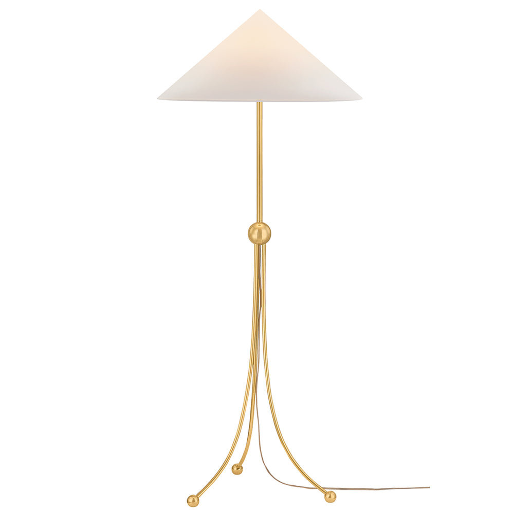 Katya Floor Lamp, Aged Brass