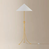 Katya Floor Lamp, Aged Brass