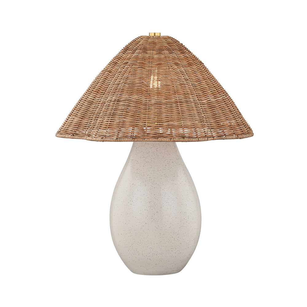 Deanne Table Lamp, Aged Brass/Ceramic Creamy Oat