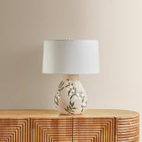 Maeve Table Lamp, Aged Brass/Ceramic Maybell Motif