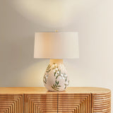 Maeve Table Lamp, Aged Brass/Ceramic Maybell Motif