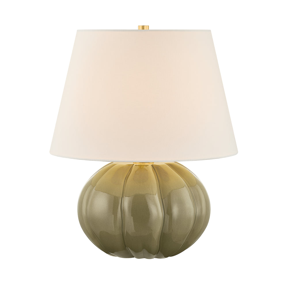 Beata Table Lamp, Aged Brass/Harbour Grey Crackle