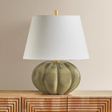 Beata Table Lamp, Aged Brass/Harbour Grey Crackle