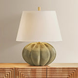 Beata Table Lamp, Aged Brass/Harbour Grey Crackle