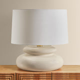 Pia Table Lamp, Aged Brass/Ceramic Butter Crackle