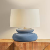 Pia Table Lamp, Aged Brass/Ceramic Chateau Crackle