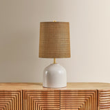 Gladys Table Lamp, Aged Brass/ Ceramic Vanilla Bean