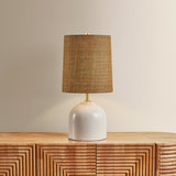 Gladys Table Lamp, Aged Brass/ Ceramic Vanilla Bean